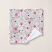 Fleur blanche et rose délicate (Gant de toilette)