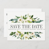 Fleur Blanche | Faire-part de mariage floral rust (Devant / Derrière)