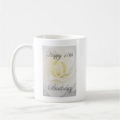 Fleur blanche Joyeuse 18ème Anniversaire Mug (Gauche)