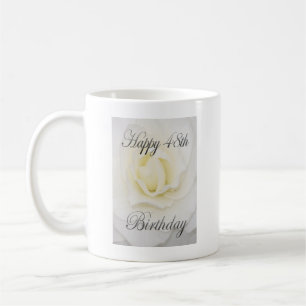 Fleur blanche Joyeuse 48ème Anniversaire Mug