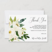 Fleur blanche | Merci de Mariage floral rustique (Devant)