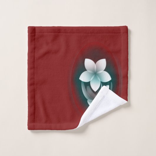 Fleur blanche miroir (Gant de toilette)