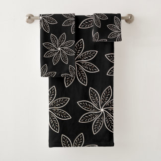 Fleur blanche Motif sur noir