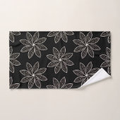 Fleur blanche Motif sur noir (Serviette à main)