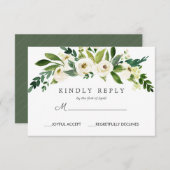 Fleur blanche | Réponse Chic Mariage Floral RSVP (Devant / Derrière)