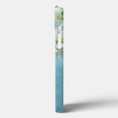 Fleur blanche sur le Coque ipad de monogramme Sky (Verso / Gauche)