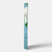 Fleur blanche sur le Coque ipad de monogramme Sky (Verso / Droite)