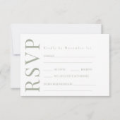 Fleur blanche verte Mariage rustique Cartes RSVP (Devant)
