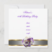 Fleur blanche violette de la fête des Invitations  (Dos)