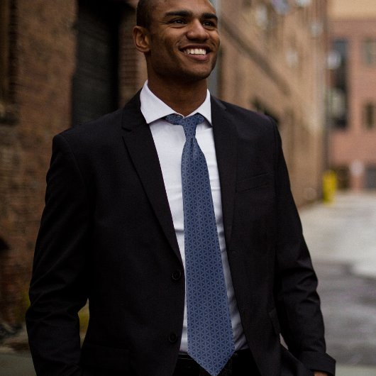 Fleur bleu foncé du Cravate Motif de vie