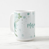 fleur bleu romantique verdure tasse de café (Devant gauche)