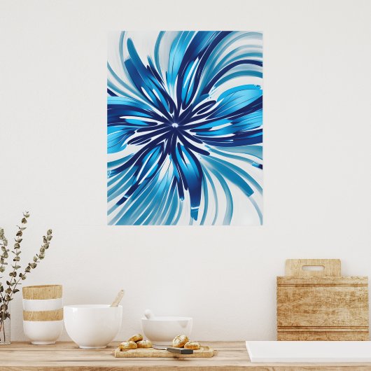 Fleur bleue Abstraite Art déco (Cuisine)