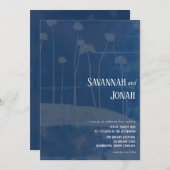 Fleur Bleue Art Faire-part de mariage unique (Devant / Derrière)