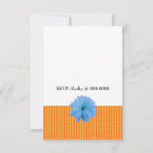 Fleur bleue et diamant orange Invitation d'anniver (Dos)