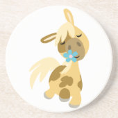 Fleur bleue et joli Dessous de verre de caricature (Devant)