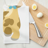 Fleur bleue et jolie serviette de cuisine Pony Car (Quart Plié)