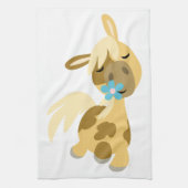 Fleur bleue et jolie serviette de cuisine Pony Car (Vertical)