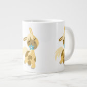 Fleur bleue et mignonne caricature Pony Jumbo Mug (Devant droit)