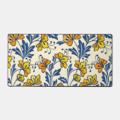 Fleur Bleue Feuillue de Style Folk Orange Jaune Vi (Recto)