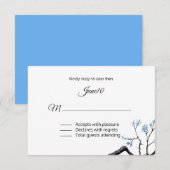 Fleur bleue Mariage RSVP (Devant / Derrière)