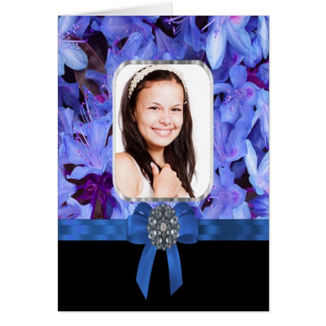 Fleur bleue photo personnalisée (Devant)