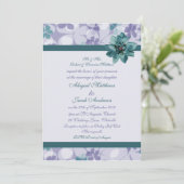 Fleur Bleue Pourpre Et Turquoise - Faire-part de m (Debout devant)