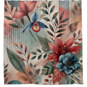 "FLEUR BLEUE" - RIDEAU DE DOUCHE (Devant)