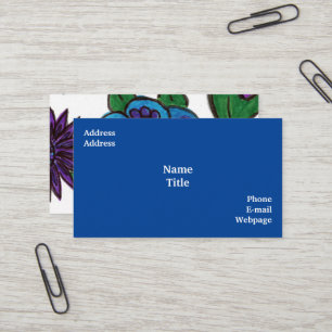 Fleur bleue standard, Carte de visite de 3,5 po x