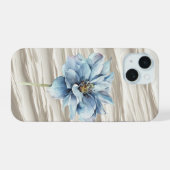Fleur Bleue Sur Texture D'Ivoire Abstrait (Verso Horizontal)