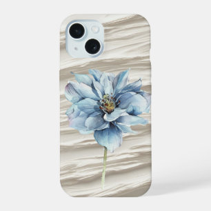 Fleur Bleue Sur Texture D'Ivoire Abstrait