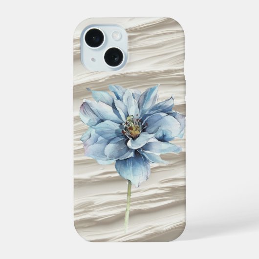 Fleur Bleue Sur Texture D'Ivoire Abstrait (Verso)