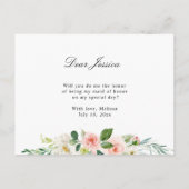 Fleur blush tu seras ma carte d'honneur (Dos)