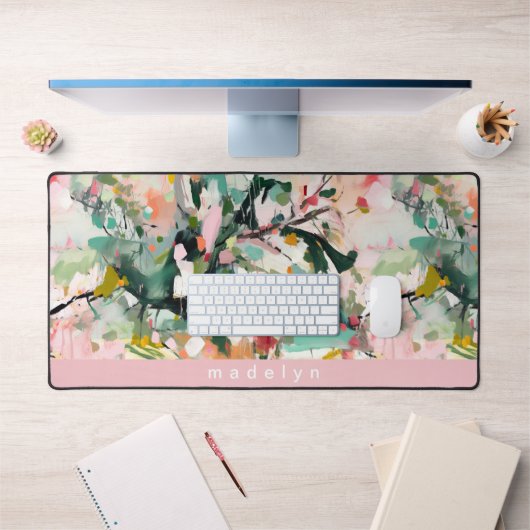 Fleur botanique abstraite moderne personnalisée (Bureau 1)