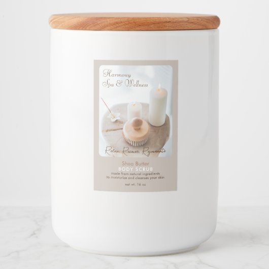 Fleur, Bougie, Spa de brosse et Étiquette de produ (Devant)