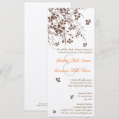 Fleur Brown tourbillonne Invitations de mariage (Devant / Derrière)
