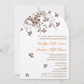 Fleur Brown tourbillonne Invitations de mariage (Devant)