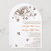 Fleur Brown tourbillonne Invitations de mariage (Devant / Derrière)