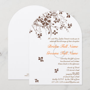 Fleur Brown tourbillonne Invitations de mariage