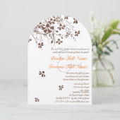 Fleur Brown tourbillonne Invitations de mariage (Debout devant)