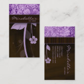 Fleur Carte de visite Damask Violet Brown (Devant / Derrière)