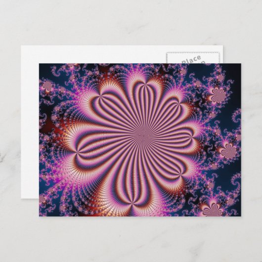 Fleur - Carte postale fractale (Devant / Derrière)