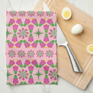 Fleur celtique Mandalas rose Serviette de cuisine