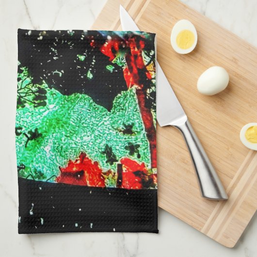 Fleur claire serviettes de cuisine abstrait, autom (Quart Plié)