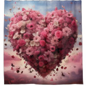 Fleur Coeur & Papillon Douche Rideau (Devant)