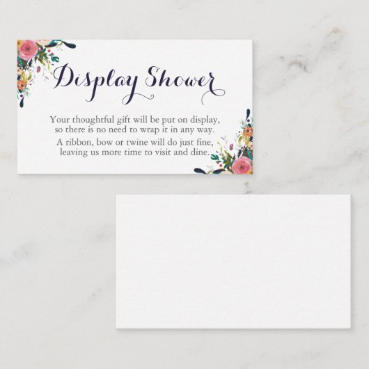 Fleur colorée Affichage Douche Insertion Cartes (Devant / Derrière)