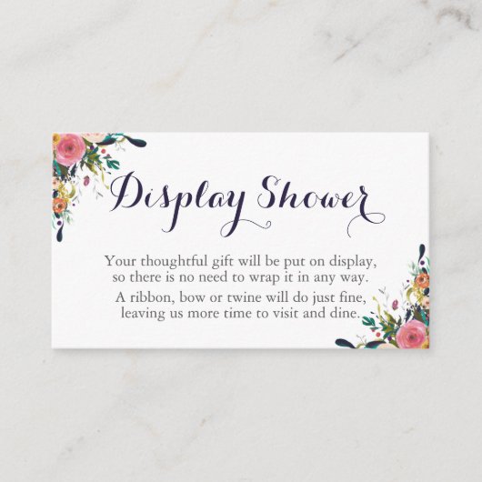 Fleur colorée Affichage Douche Insertion Cartes (Devant)