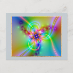 Fleur Colorée Avec Ribbons Carte Postale