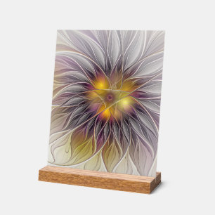 Fleur colorée lumineuse, fractale moderne abstrait