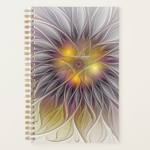 Fleur colorée lumineuse, fractale moderne abstrait
