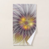 Fleur colorée lumineuse, fractale moderne abstrait (Serviette à main)